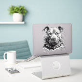 Leben wie Bull Terier mit Spike Caller Aufkleber (Laptop auf Schreibtisch)