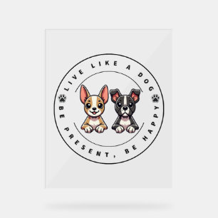 Leben wie ein Hund anwesend sein sein glücklich se Acrylschild