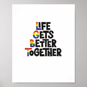 Leben wird gemeinsam besser - Leichte Farben Inspi Poster