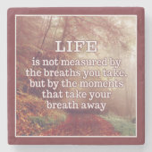 Leben-Zitatstein-Untersetzer Steinuntersetzer (Vorderseite)