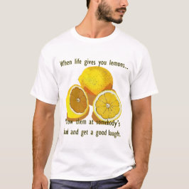 Leben-Zitronen-dunkler Spaß-lustige gelbe Frucht T-Shirt