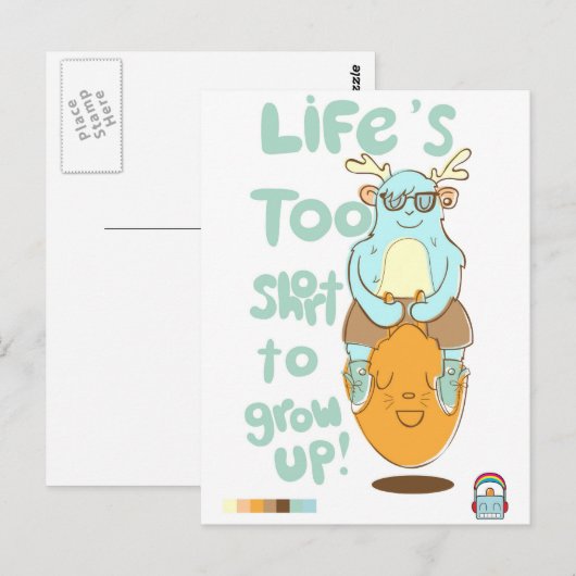 Leben zu kurz postkarte (Vorne/Hinten)