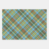 Lebend grün, gelb, gebrannt orange & blau Kariert Geschenkpapier Set (Vorderseite)