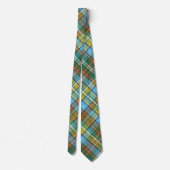 Lebend grün, gelb, gebrannt orange & blau Kariert Krawatte (Rückseite)