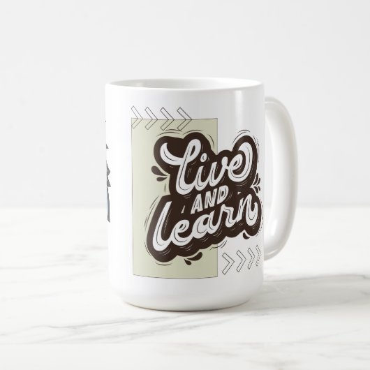 Lebend und lern-Adler-Design-Kaffeetasse Kaffeetasse (VorderseiteRechts)