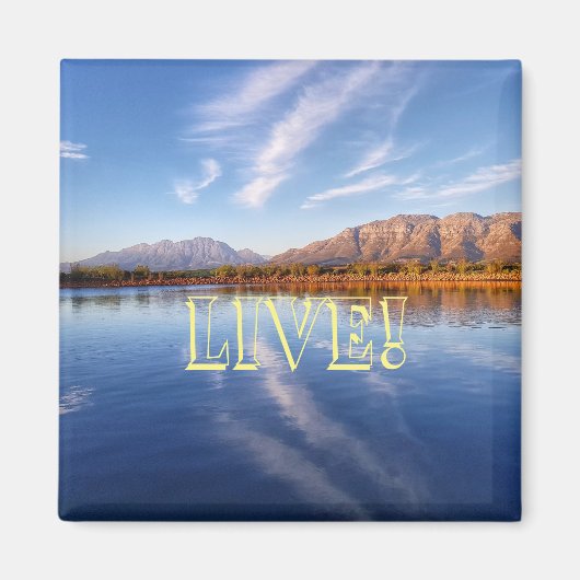 Lebend! Wasser Berge See Landschaft Magnet (Vorne)