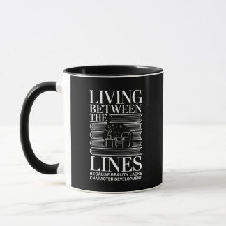Lebend zwischen den Zeilen Buchliebhaber-Kaffeetas Tasse