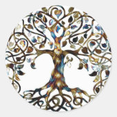 Lebendbaum Runder Aufkleber (Vorderseite)