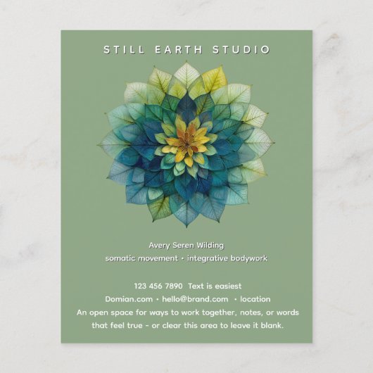 Lebende Blätter | Mandala Flyer (Hinten)