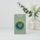 Lebende Blätter | Mandala Visitenkarte (Stehend Vorderseite)