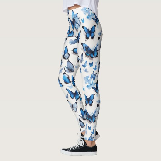 Lebende blaue Schmetterlinge Leggings (Links)