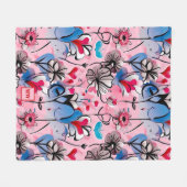 Lebende, blumenreiche Herzen und Blume, Monogramm Fleecedecke (Vorderseite (Horizontal))
