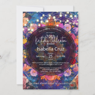 Lebende Blütenblätter Florales Mandala-Design Einladung
