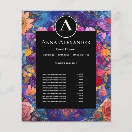 Lebende Blütenblätter | Florales Mandala-Design Flyer (Vorne)