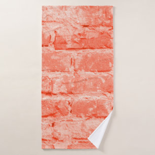 Lebende Koralle. Backsteinwand. Closeup horiz Badehandtuch