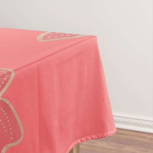 Lebende Koralle - Farbe des Jahres - mit Blumen Tischdecke (Beispiel)