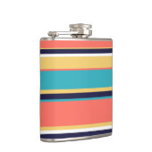 Lebende Korallen, blaue und gelbe Streifen Flachmann (Rechts)