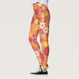 Lebende Korallen farbenfrohe Blumenmuster Leggings
