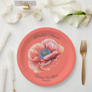 Lebende Korallen mit Riesenkorallen Poppy-Brautpar Pappteller