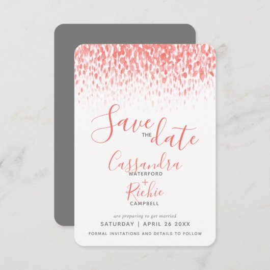 lebende Korallen moderne Kunst speichern die Datte Save The Date (Vorne/Hinten)