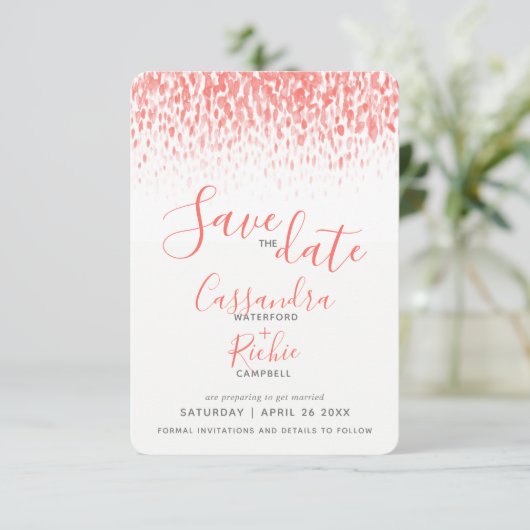 lebende Korallen moderne Kunst speichern die Datte Save The Date (Stehend Vorderseite)