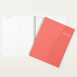 Lebende Korallen - Pantone Farbe gestalten Sie sic Planer<br><div class="desc">Living Coral - Pantone Color Minimalistisch Moderner Planer,  personalisiert mit Ihrem Namen.</div>