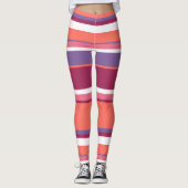 Lebende Korallen, rot und violett Leggings (Vorderseite)