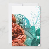Lebende Korallen und Aquamarine Einladung zur Hoch (Rückseite)