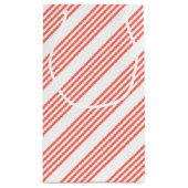 Lebende Korallen und weiße fünf Streifen Muster Kleine Geschenktüte (Rückseite)