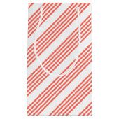 Lebende Korallen und weiße fünf Streifen Muster Kleine Geschenktüte (Vorderseite)