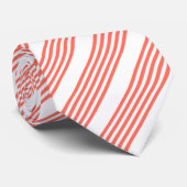 Lebende Korallen und weiße fünf Streifen Muster Krawatte (Gerollt)