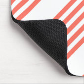 Lebende Korallen und weiße fünf Streifen Muster Mousepad (Ecke)