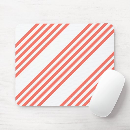 Lebende Korallen und weiße fünf Streifen Muster Mousepad (Mit Mouse)