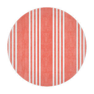 Lebende Korallen und weiße vier Streifen Muster Schneidebrett