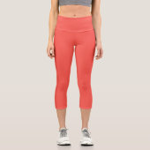 Lebende Korallenfarbe Capri Leggings (Vorderseite)
