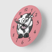Lebende Kuh Runde Wanduhr (Winkel)