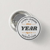 Lebende Legende Geburtstagsgeschenk | PERSONALISIE Button (Vorne & Hinten)