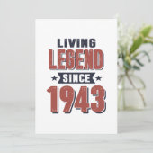 Lebende Legende seit 1943 Geburtstagsgeschenk Einladung (Stehend Vorderseite)