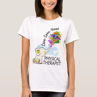 lebende Liebe heilt Physiotherapeuten Elefantenfar T-Shirt