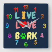 lebende Liebe Quadratische Wanduhr (Vorderseite)