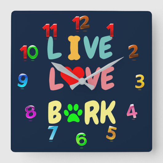 lebende Liebe Quadratische Wanduhr (Vorderseite)
