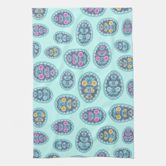 Lebende Pastelfarben Pysanka Geschirrtuch (Vertikal)