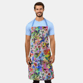 Lebende Vögel mit Blume Gartenbau Schürze (Getragen)