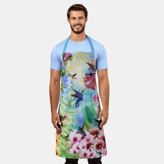 Lebende Vögel mit Blume Schürze (Getragen)