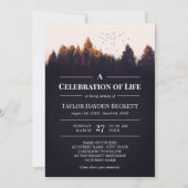 Lebende Vögel über Wäldern Einladung (Vorderseite)