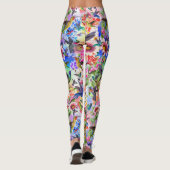 Lebende Vögel und Blume Leggings (Rückseite)
