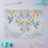 Lebende Vögel und violette Blumen Seidenpapier (Basteln)