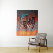 Lebende Vogelfedern Orange Türkis Südwestlich Wandteppich (Beispiel)