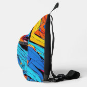 Lebende Wirbel Art Sling Bag Fett Farbdruck (Rechts)