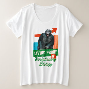 Lebender Beweis der Evolutionsbiologie Lustiger Sc Große Größe T-Shirt